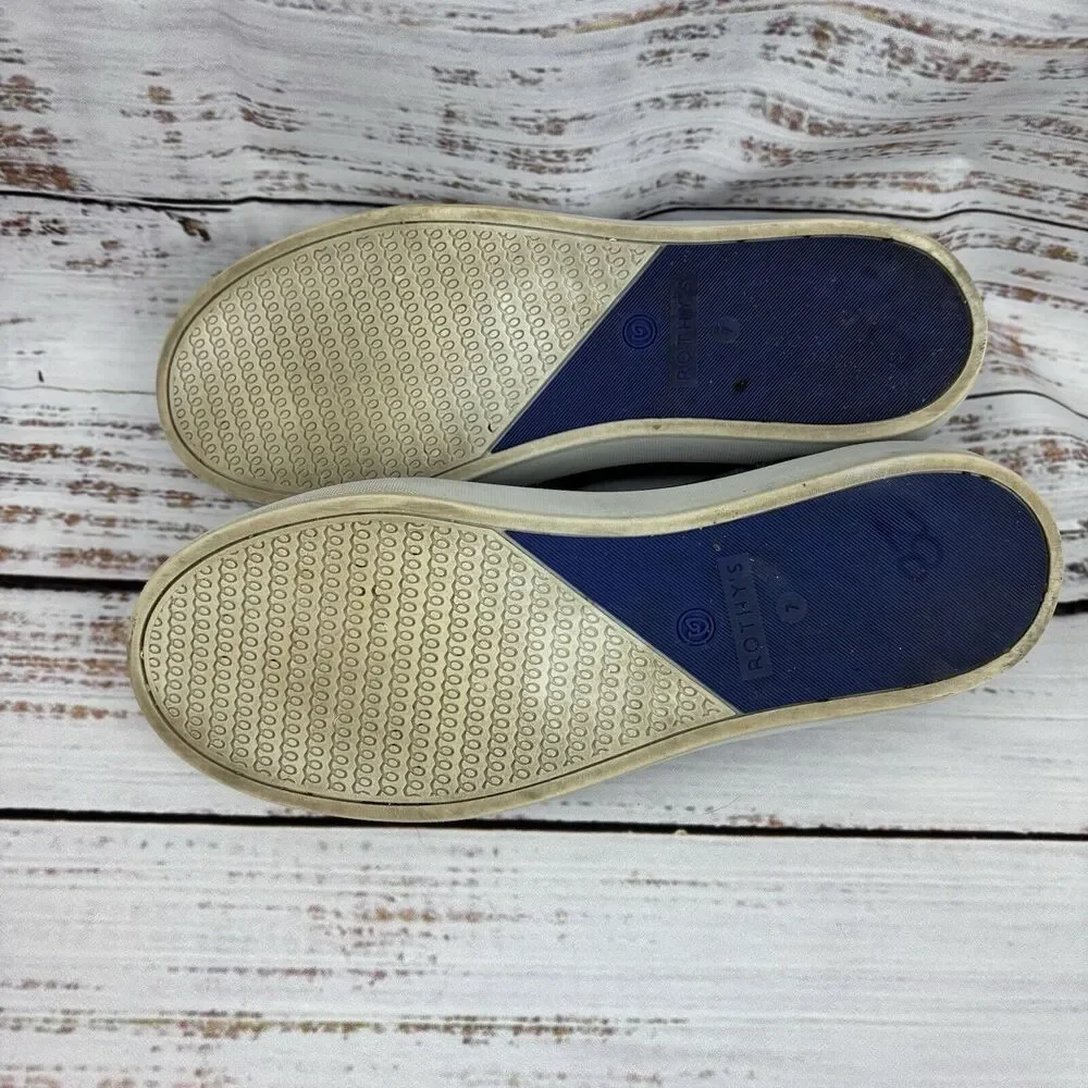 Rothys The Original Slip On Sneaker Womens Size 7 Gray Black Camo Knit‎ Shoes